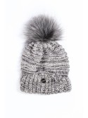 Cappuccino-black winter hat with ribbing C32 - Online store - Boutique